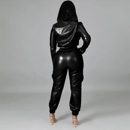 Two Piece Long Sleeve Cardigan Hidden Breasted Solid Zipper Fly Pencil Pants Slim Fit .