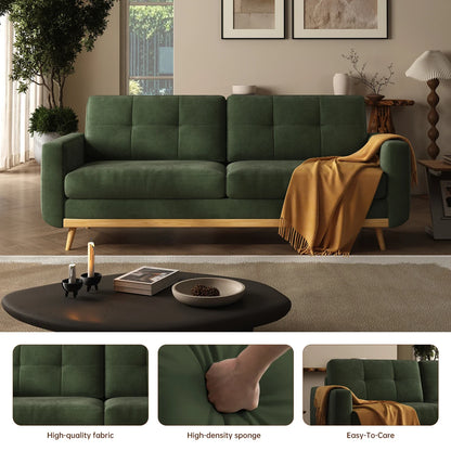 67.7-inch Mid-Century Modern Loveseat Sofa with Wooden Legs  for Living Room, Bedroom, or Office.