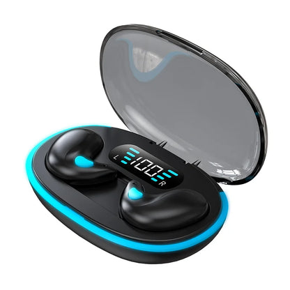 X55 Mini Earphone Stereo Hidden Headsets, with Mic HD Call Waterproof Sleeping Earbuds.