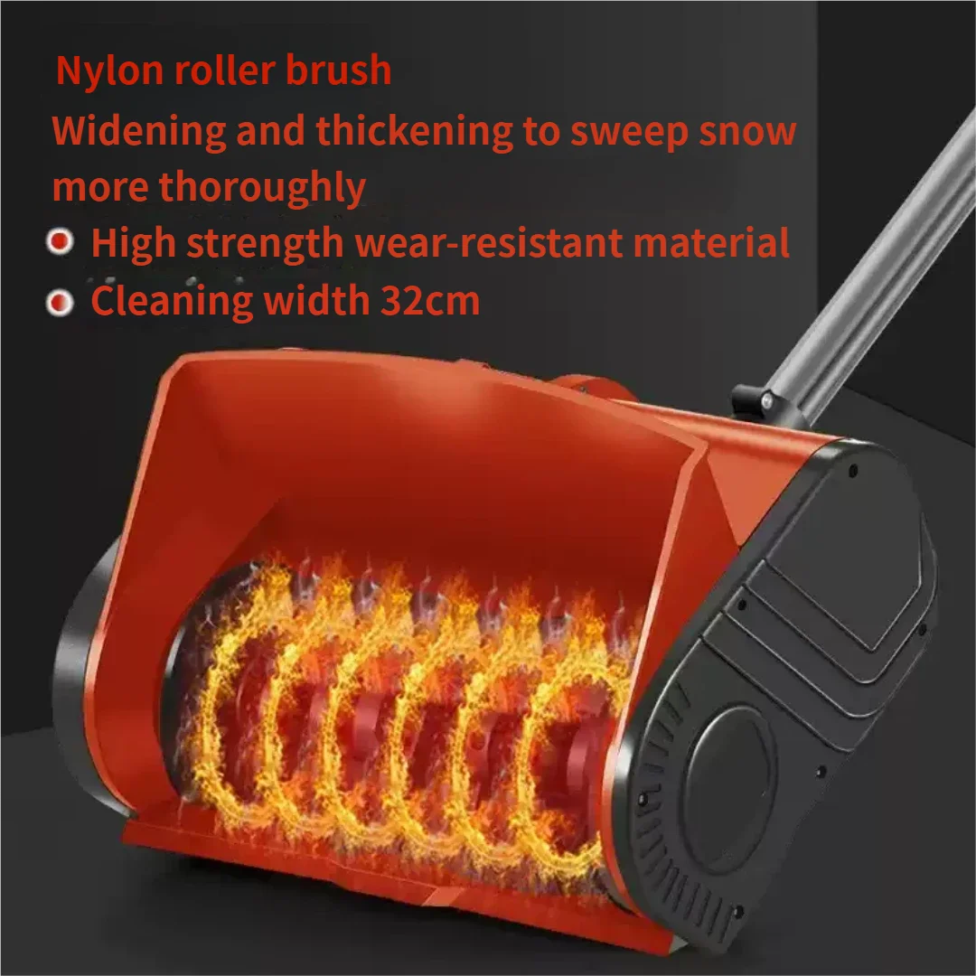 Lithium battery-powered electric push snowblower, home snow removal, foldable snow shovel