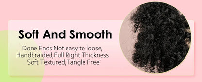 6" Short Afro Curly Wig | Twin Buns | 360 Lace | Cornrows | For Black Women