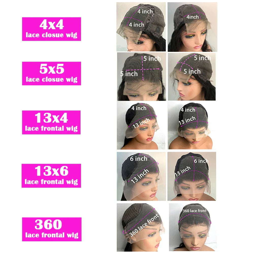 30 40 44 Inch Deep Wave 13x4 13x6 Lace Frontal Wigs, Human Hair 360 Full Lace Front Wig, Curly Human Hair.