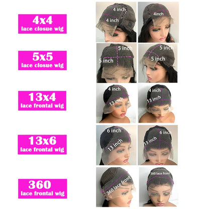 30 40 44 Inch Deep Wave 13x4 13x6 Lace Frontal Wigs, Human Hair 360 Full Lace Front Wig, Curly Human Hair.
