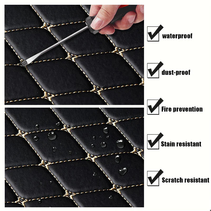 5Pcs Car Floor Mats Leather, Protector pads Universal