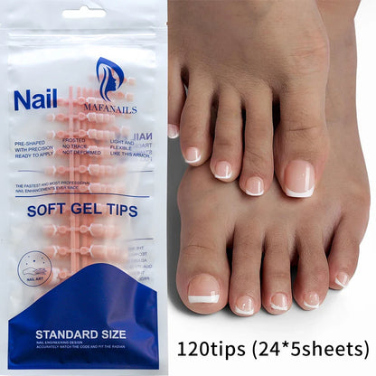 100PCS Short Square False Toenail Tips, Full Cover Acrylic Nail Art.