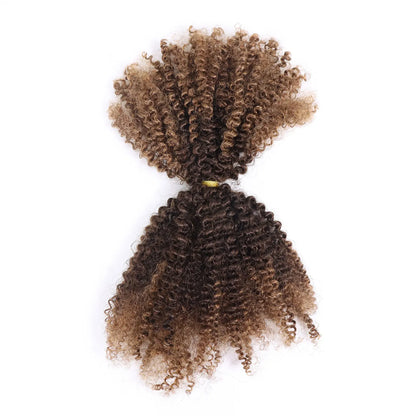 Ombre Honey Blonde Kinky Curly Human Hair Extensions | 50g Peruvian Crochet Bulk Hair (No Weft, Double Drawn)