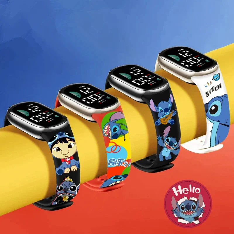 Stitch Children Watches Girls Waterproof Sport ,Touch Screen Watch Digital Clock Bracelet Gifts.
