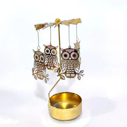 Spinning Tealight Holder, Aluminum Alloy Carousel Heat Powered, Rotating Candle Display.