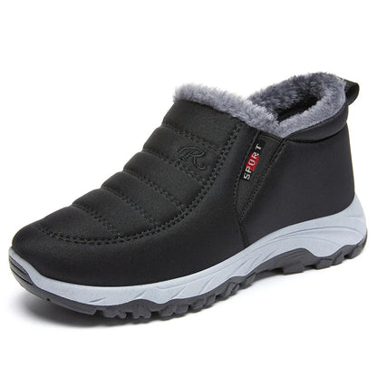 Thickened Fleece Lined Winter Boots Women, New Style Casual round Toe Flat Heel Walking Boots.