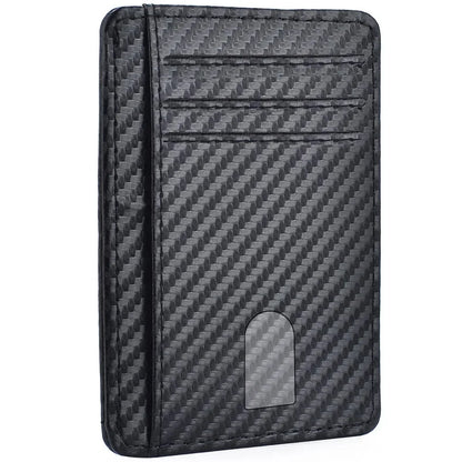 Anti-RFID Men's Slim Wallet - Minimalist PU Leather, Front Pocket ID/Credit Card Holder, with Magic Anti-Theft Protection.