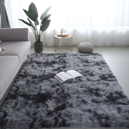 VIKAMA Tie-dyed Fluffy Carpets For Living Room Decor.