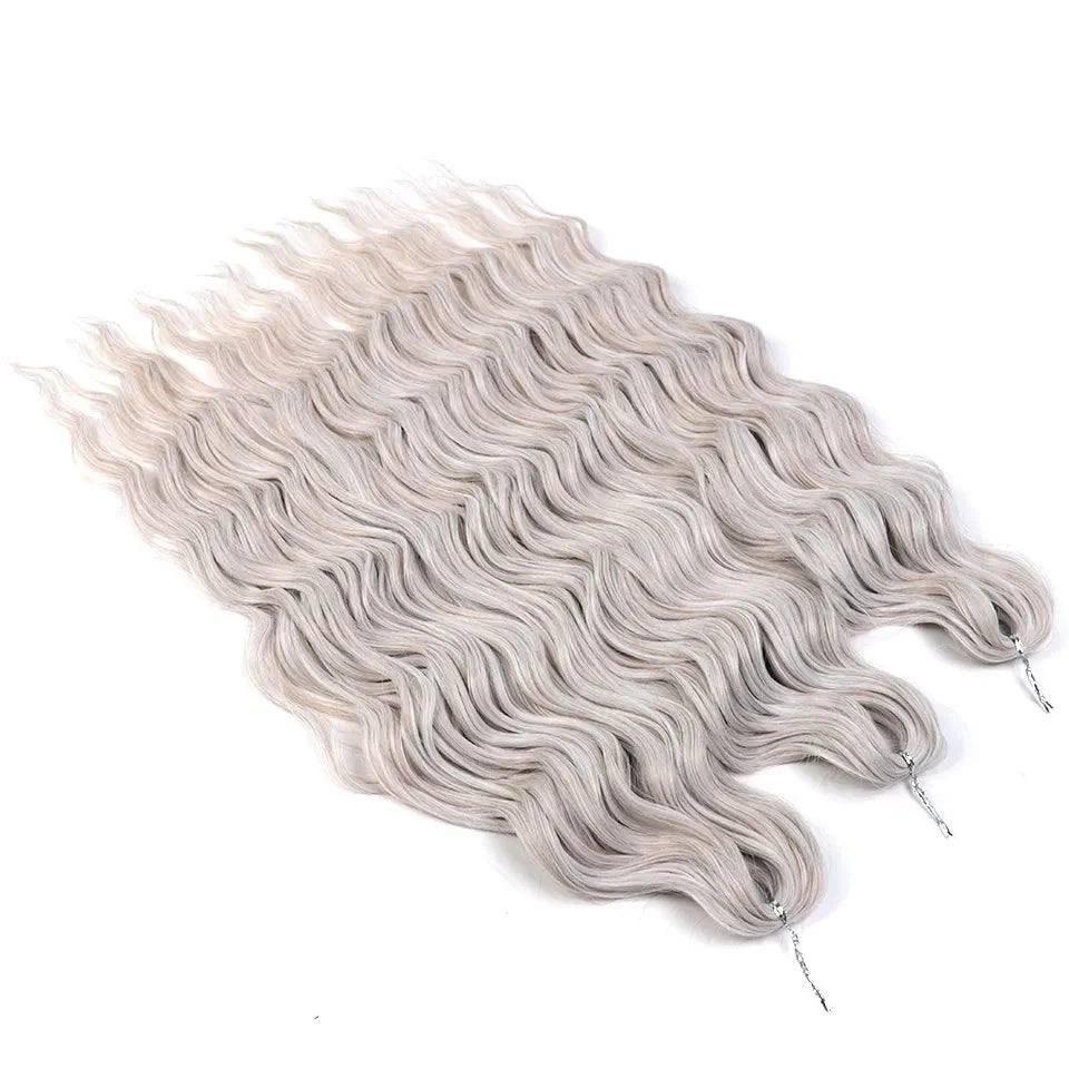 24" Orange Twist Crochet Hair | Synthetic Deep Wave Braiding Hair Extensions | Water Wave Hair | Heat Resistant Fiber | 60 Strands/Pack