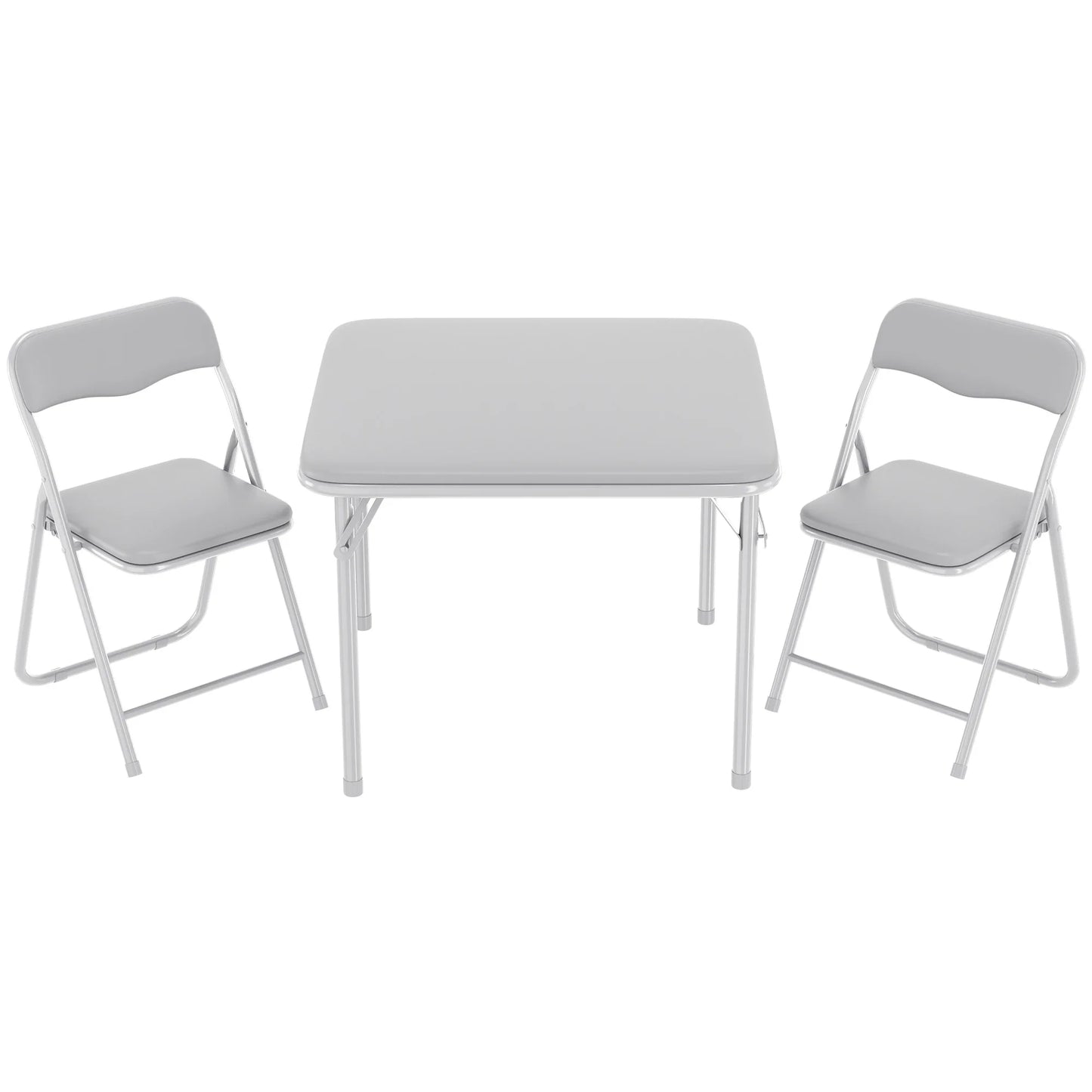 Folding Table and Chairs Set of 3, Portable Table and Chair Soft Cushion.