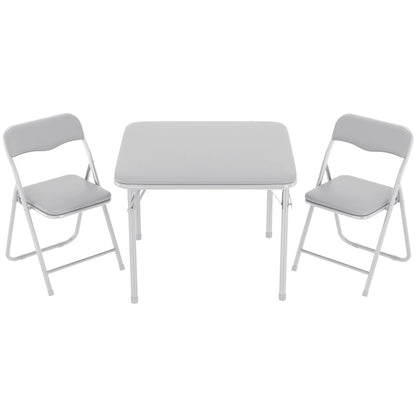 Folding Table and Chairs Set of 3, Portable Table and Chair Soft Cushion.