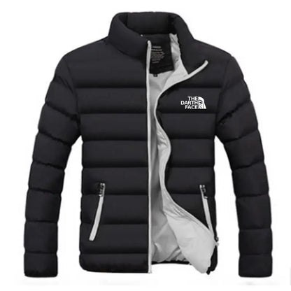 2024 men trendy casual wear, new warm parka winter coat solid color, stand up collar zipper windproof cotton jacket.