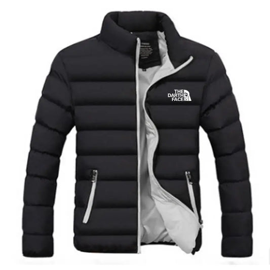 2024 men trendy casual wear, new warm parka winter coat solid color, stand up collar zipper windproof cotton jacket.