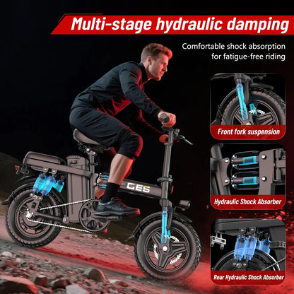 UPlee GE5 Adults Electric Bike 750W Peak Motor 48V 15AH Removable Battery Electric Bicycle 14 Inch Folding Urban leisure e bike