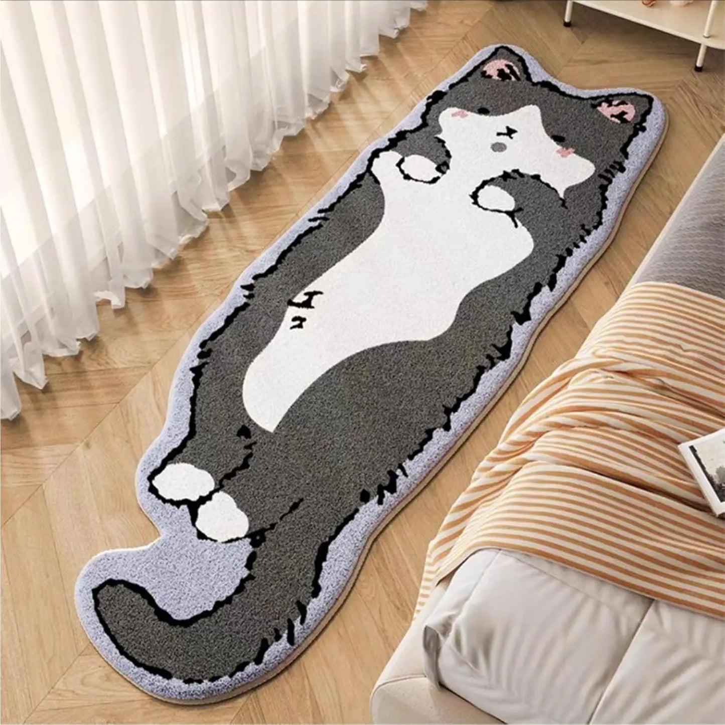 VIKAMA Cartoon Cat Patterned Carpet Home Decor Non-Slip And Dirt-Proof.