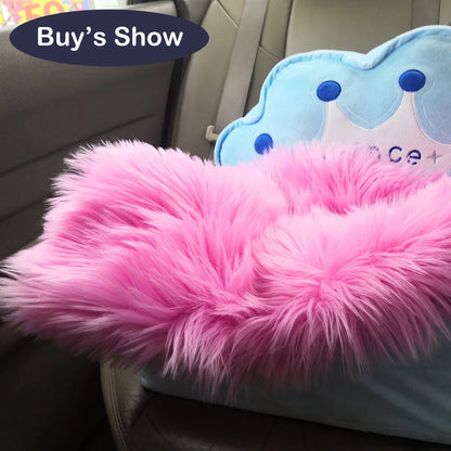 Heart Shaped Faux Fur Rug, Bedroom Fluffy Shaggy Area Rugs, Sheepskin Fuzzy Rug Carpets.