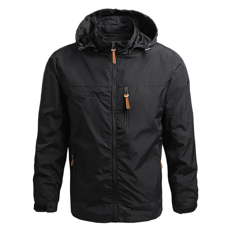 Windbreaker Men Tactical Jacket Waterproof Hooded Coat Size S-5XL