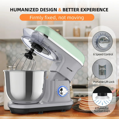 CHEFTRONIC Stand Mixer, 5.5QT Tilt-Head Electric  processors - 500W 6+P Speed.