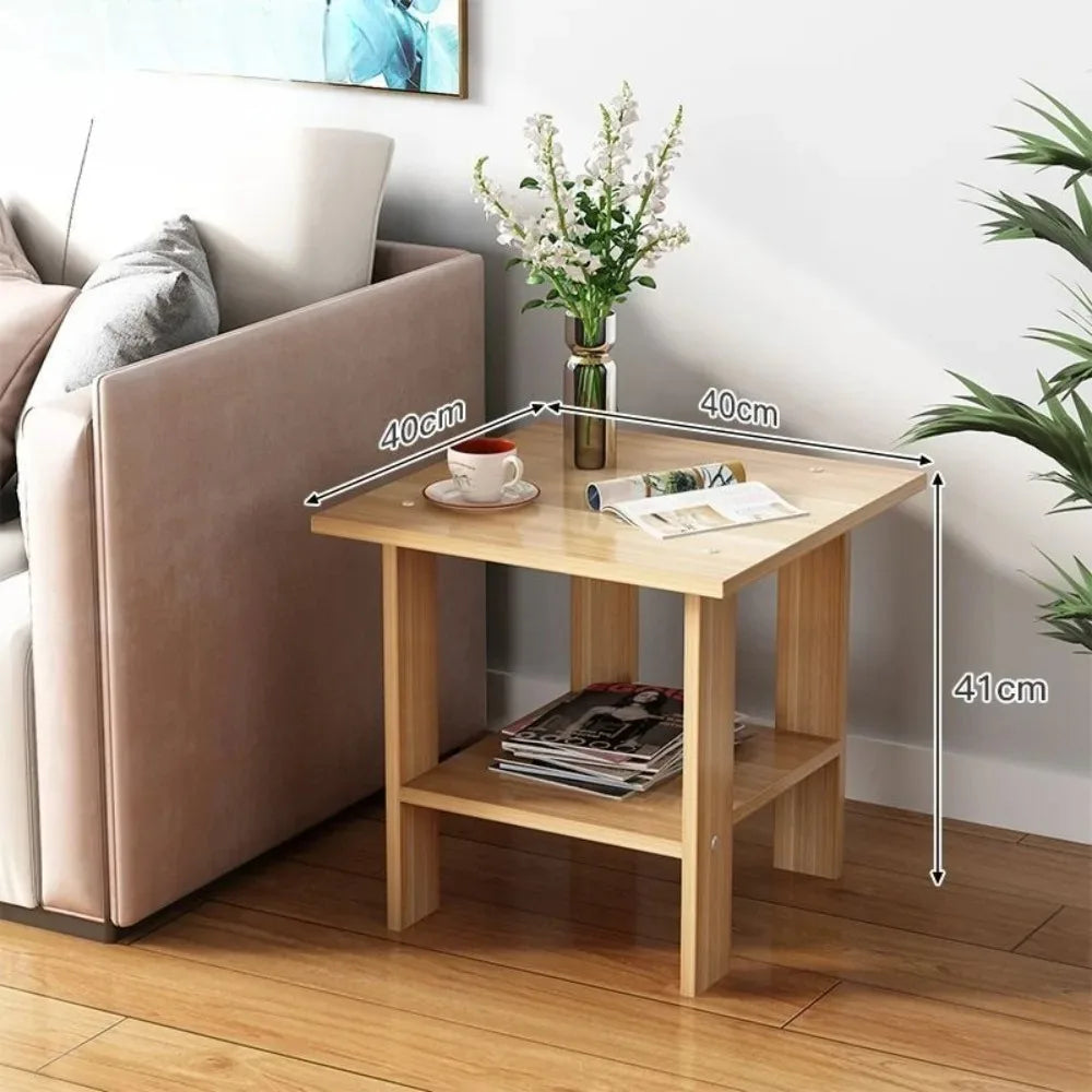 Solid Wood Bedroom Small Side Table Stable Cabinet  Bedside Storage