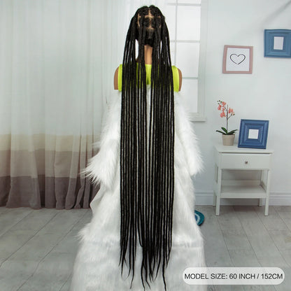 60" Super Long Knotless Box Braids Wig | Transparent Full Lace