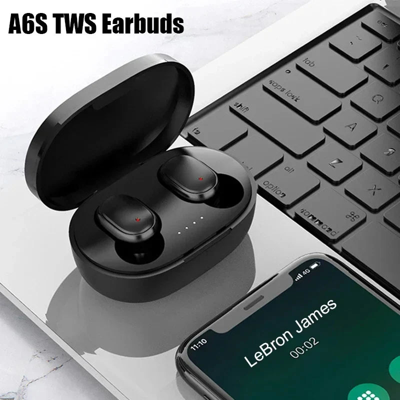 Original A6S TWS Wireless Bluetooth Headset, with Mic, Air Pro Earbuds, for Xiaomi Noise Cancelling Bluetooth Headphones.