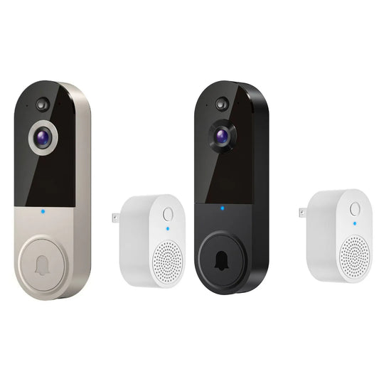 Wireless Video Doorbell with Mic & Speaker, Night View Camera Rechargeable Electronic Doorbell  for Home Safety Protection.