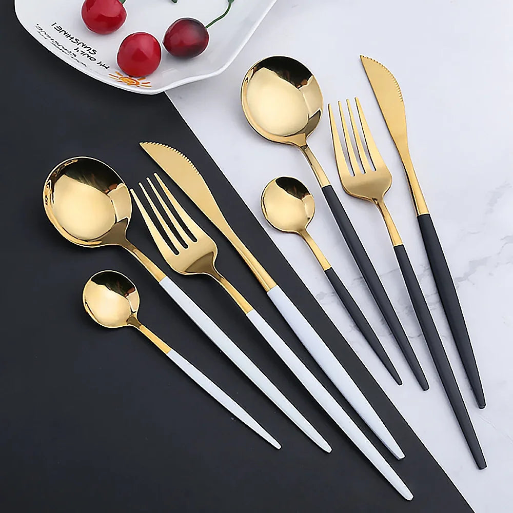 30Pcs Flatware Set Stainless Steel Tableware Set