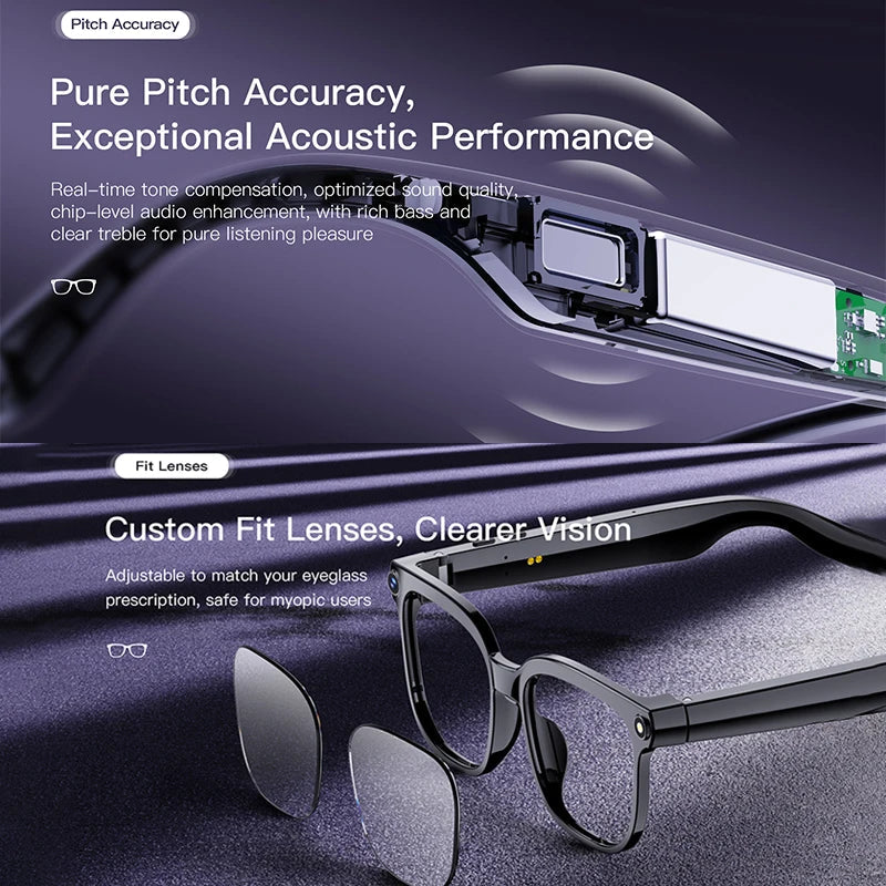 2026 4K HD AI Smart Glasses, New Bluetooth Call, Voice Assistant Control, Chat GPT, 800MP Camera, AI Translation Sunglasses Men Women.