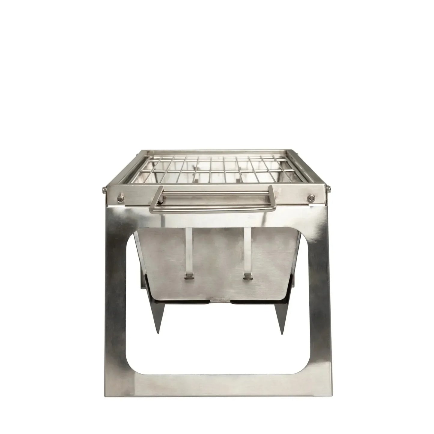 Stainless Steel Foldaway Charcoal Grill, Portable Outdoor BBQ, with Grate & Carry Bag, for Picnics & Camping Trips.