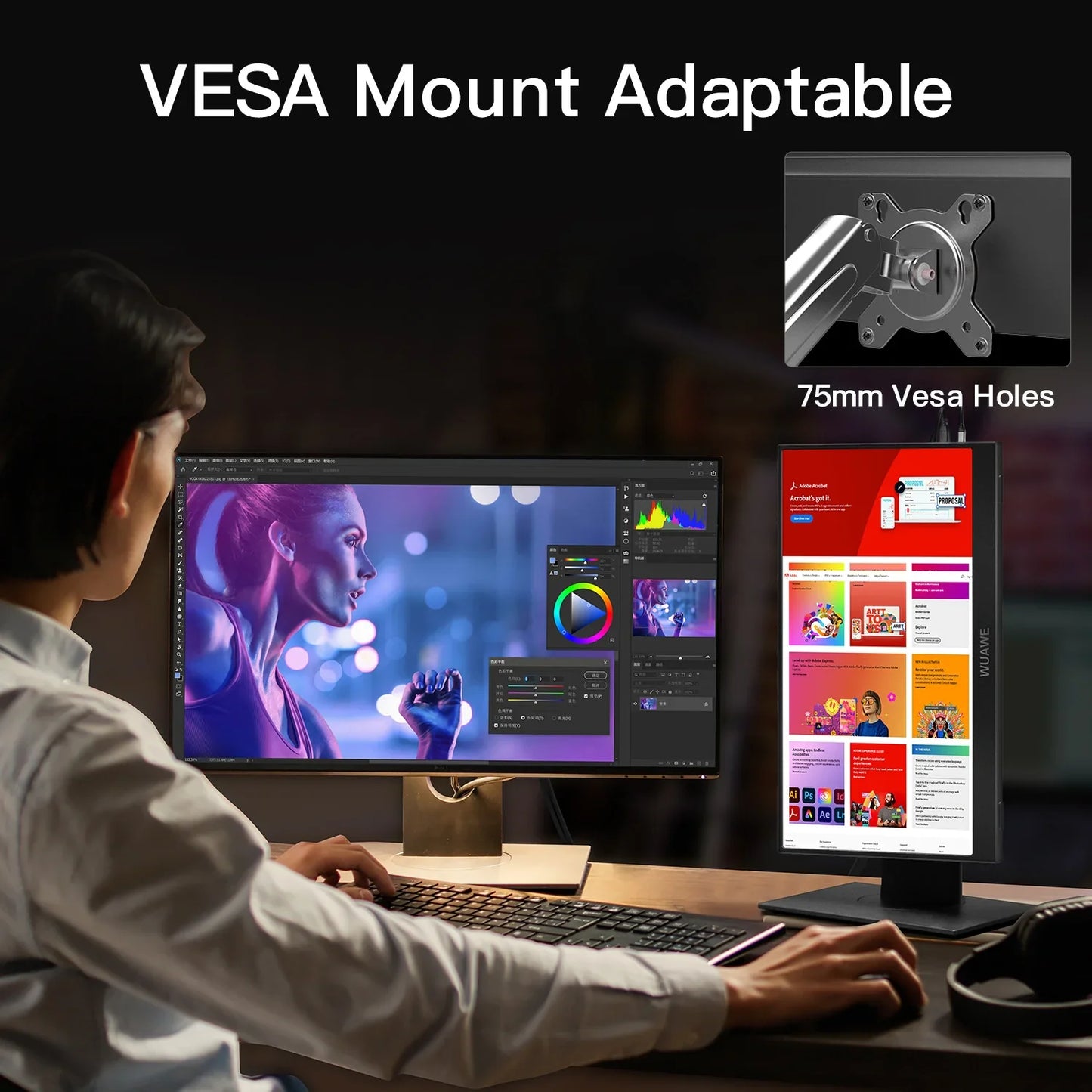 15.6 inch Portable Monitor for Laptop,1080P 72 NTSC 100S RGB USB C, HDMI Travel External Second Computer Screen with HDR.