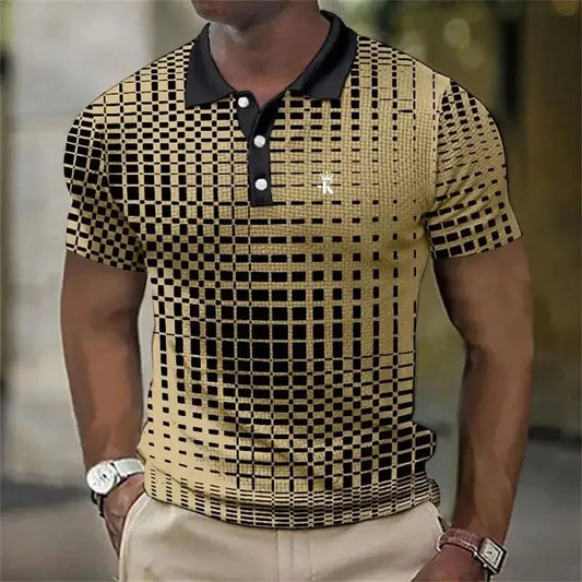 Men Polo Golf Shirt Work, Casual Collar Short Sleeve Basic Color.