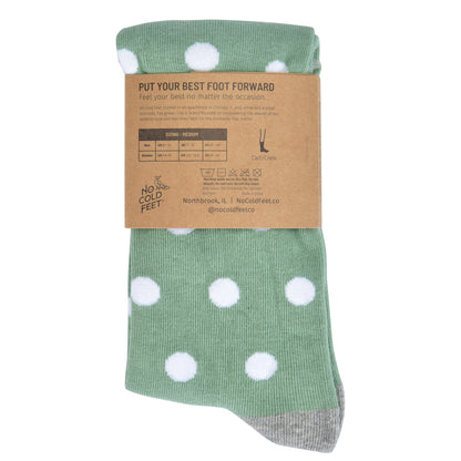 Sage Green with White Polka Dot Socks