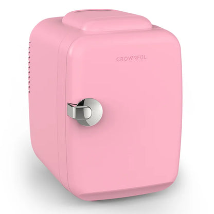 Crownful 4L Mini Fridge 110V, 220V Beauty Makeup Skincare Refrigerator, AC/DC Heated Cooling Beauty Refrigerator, Car Mini Fridge.