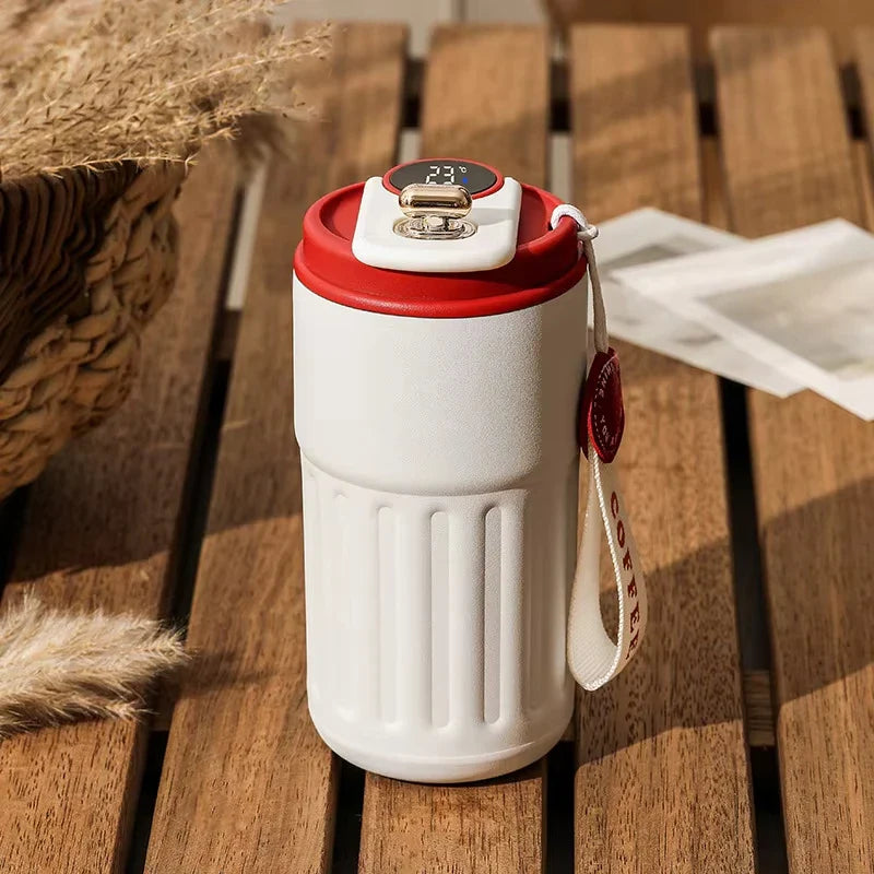 Intelligent Digital LED Temperature Display Coffee Cup, Stainless Steel Thermos Bottle, Keeps Cold and Heat Mug.