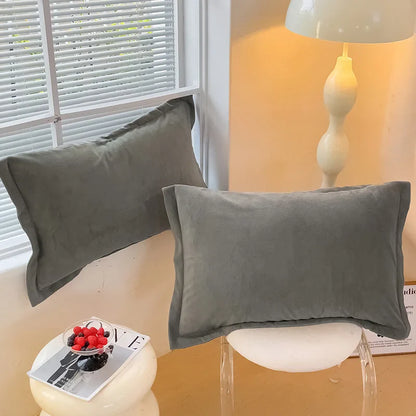 1/2pcs Soft Flannel Pillowcase Winter Warm  Cushion Cover Adult Kids.