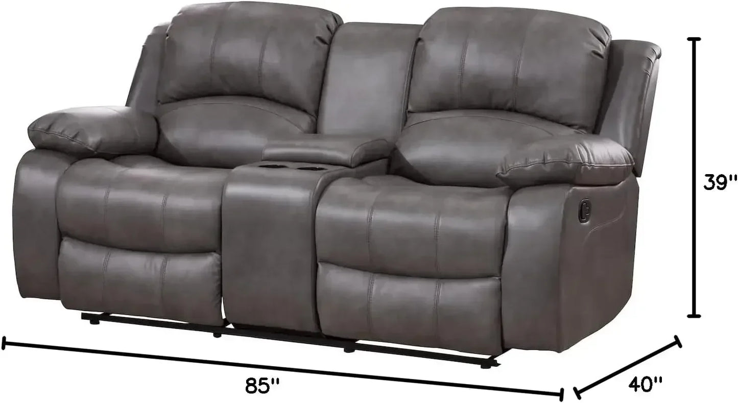 2PC Leather Air Reclining Sofa Loveseat Set, Living Room Set 8018 Multiple Colors.