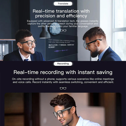 4K AI Smart Camera Sunglasses, 800W Pixel Chat GPT Translation Voice Control WiFi Bluetooth HD1080P.