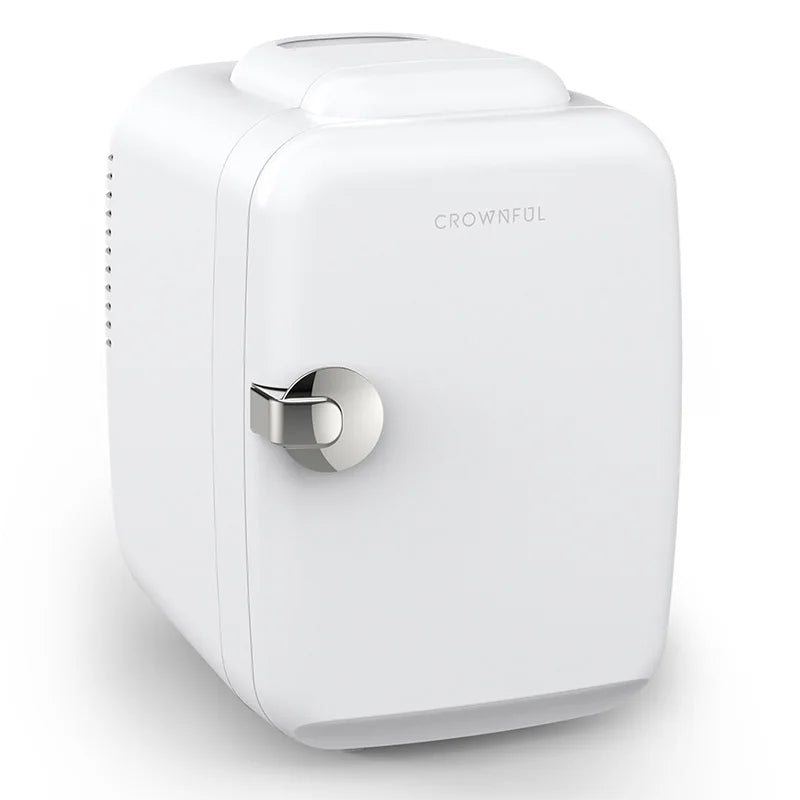 Crownful 4L Mini Fridge 110V, 220V Beauty Makeup Skincare Refrigerator, AC/DC Heated Cooling Beauty Refrigerator, Car Mini Fridge.