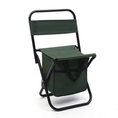 Fishing Chair with Cooler Bag, Foldable Fishing Stool Supports 220Lbs, Portable Lightweight Chair Outdoor Camping.