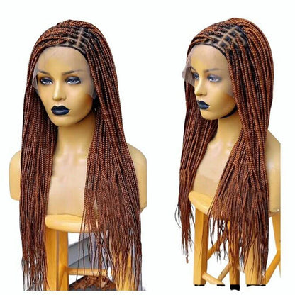 Ready-to-Ship 28" Center Part Box Braids Wig | 13x4 Lace Front | Middle Part | Kanekalon