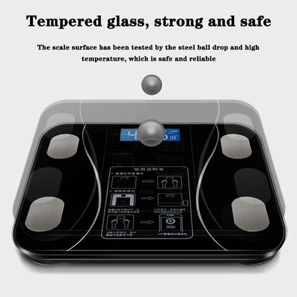 Smart Body Fat Scale Wireless LED Digital Bathroom Weight Scale, Body Composition Analyzer Testing Scale.