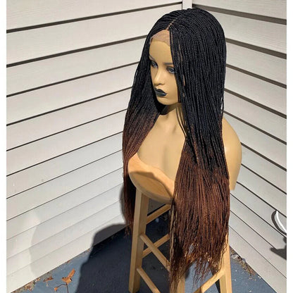 Ready-to-Ship 28" Center Part Box Braids Wig | 13x4 Lace Front | Middle Part | Kanekalon