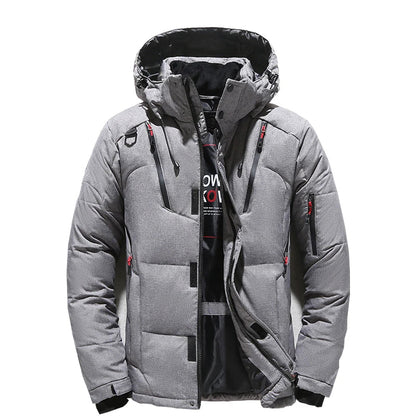 -20 Degree Down Jacket Male  Parkas White Duck Down Jacket, Hooded Thick Warm Padded  Coat Oversize M-4XL.