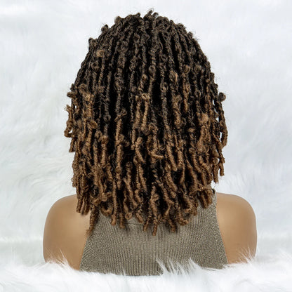 16" Short Knotless Butterfly Locs Wig | Synthetic Lace Front