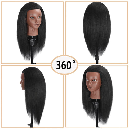 Female African Mannequin Head With 100% Real Hair, For Styling Braiding.