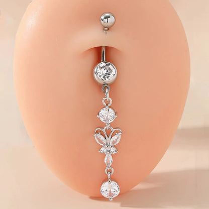 Trendy Body Piercing Jewelry with  Flower Fringe Navel Ring Belly Button