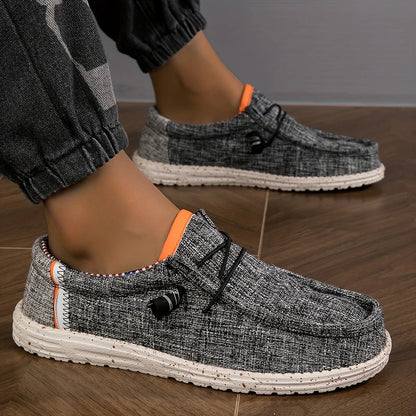 Men Shoes Canvas Loafers, Comfortable Breathable Men Casual Shoes, Driving Shoes Flat Walking Shoes.
